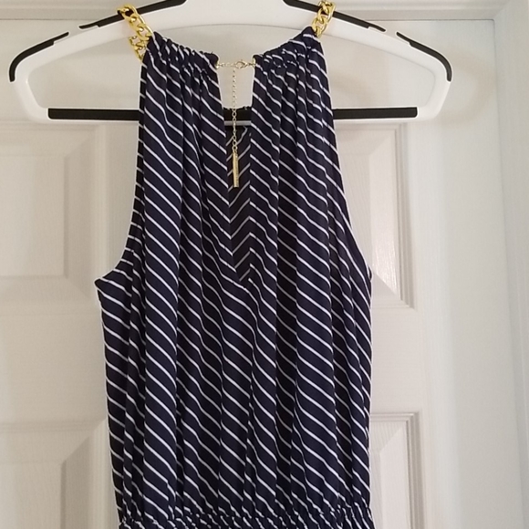 Michael Kors Chain Halter Striped Dress Large - Picture 7 of 11